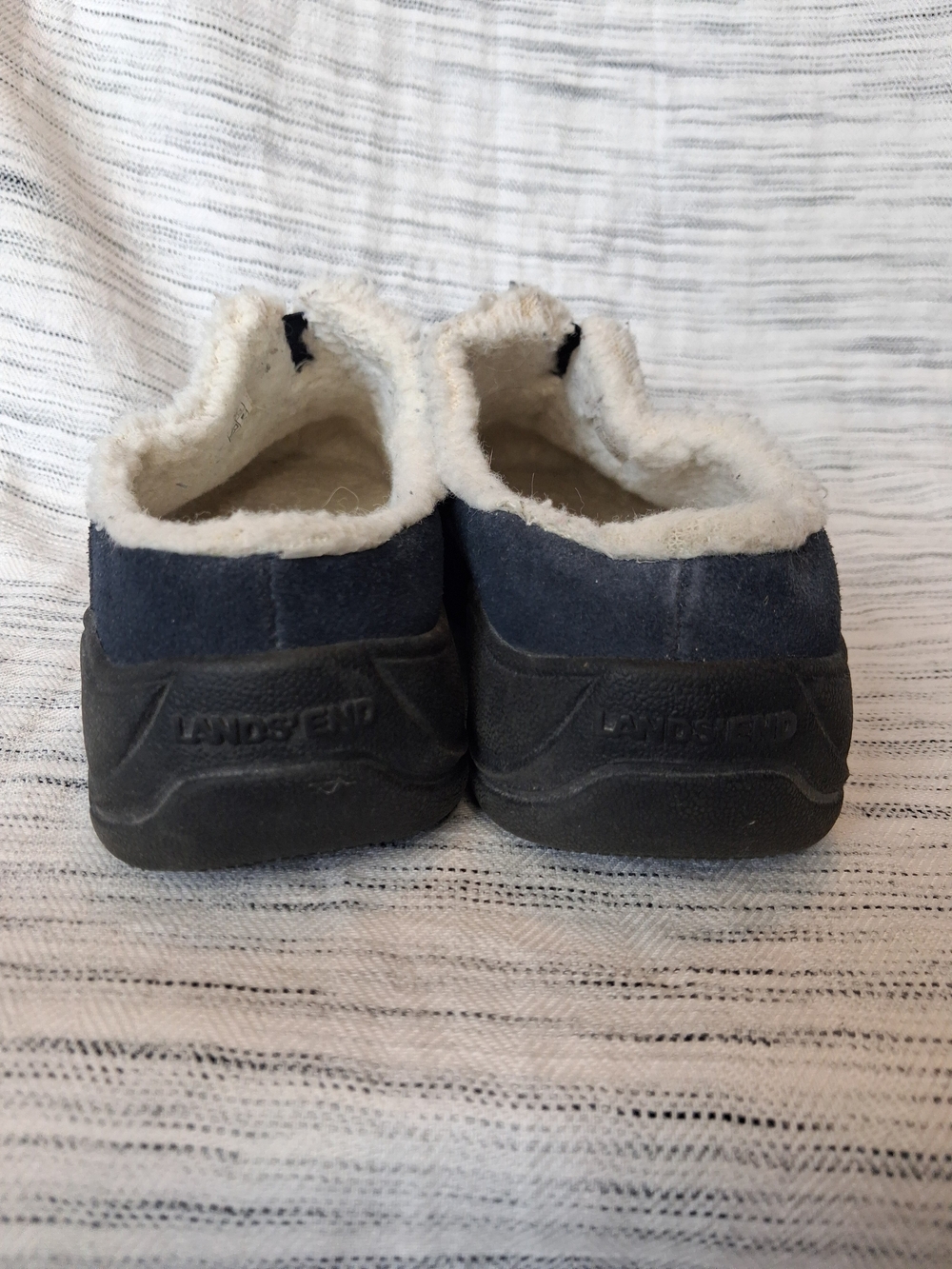 Lands End Womens Navy Slip-On Fleece-Lined Casual Clog - Picture 3 of 16